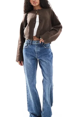 Stradivarius Petite STR straight leg jeans in medium