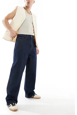 COLLUSION X001 antifit jeans in rinse wash
