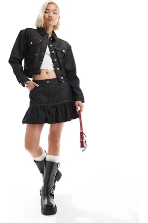 COLLUSION Cropped denim jacket in rinse wash - part of a set