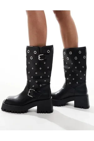 Raid Jaanvi moto knee boots with grommets in