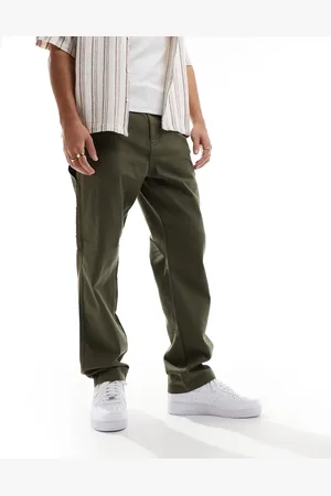 Only & Sons Straight leg carpenter pants in olive