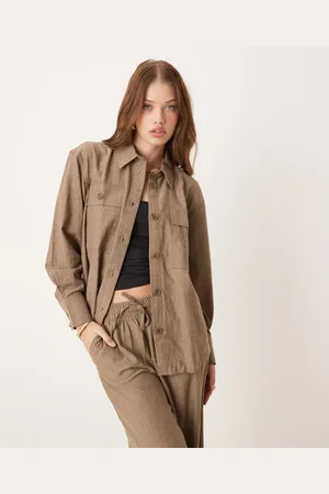 JDY Utility pocket shirt in heringbone - part of a set