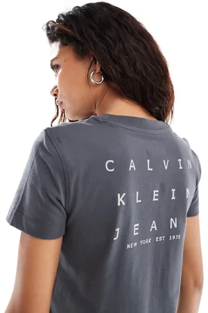 Calvin Klein Back print baby tee in washed
