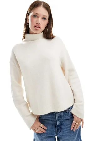 ASOS Knitted high neck sweater in cream