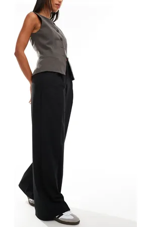 MANGO Slouchy mid waist pants in