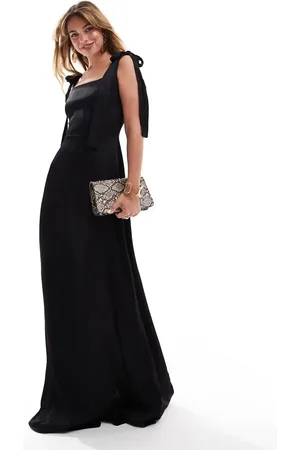 Maids to Measure Bridesmaid tie shoulder maxi dress in