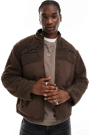 COLLUSION Borg and nylon jacket in