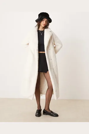 Glamorous Cozy faux fur cream robe coat