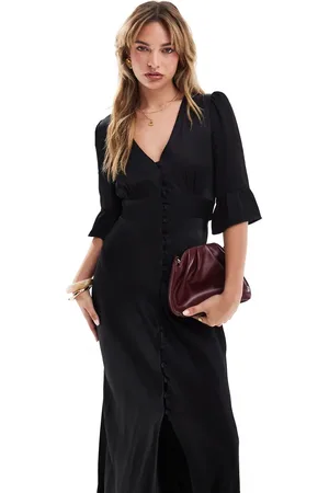 Maids to Measure Bridesmaid V-neck button front maxi dress in