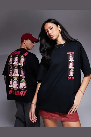 ASOS Christmas unisex oversized t-shirt with Elf prints in