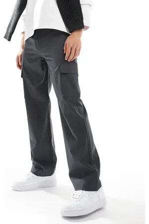 Only & Sons Loose fit smart cargo pants in charcoal