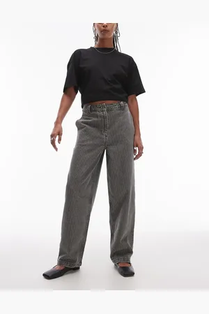 Topshop Straight leg pinstripe pants in
