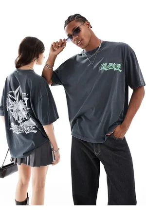 ASOS Unisex oversized licensed t-shirt with Yu-Gi-Oh! prints in washed