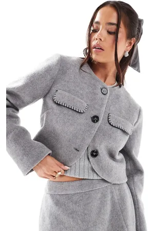 4th & Reckless Contrast pocket detail wool blend jacket in - part of a set