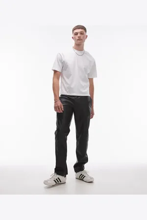 Topman Straight faux leather pants in