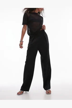 ARKET Stretch wool blend tailored straight leg pants in