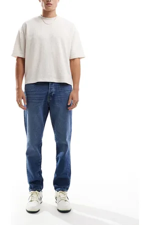 Only & Sons Yoke tapered fit jeans in mid wash