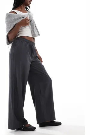 ONLY Pull-on wide leg pants in charcoal