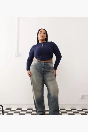 COLLUSION X001 Plus antifit jeans in washed