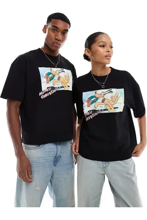 ASOS Disney Christmas boxy oversized T-shirt with Pluto front print in