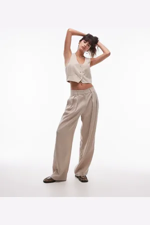 MANGO Mix slouchy longline tailored pants in light beige - part of a set
