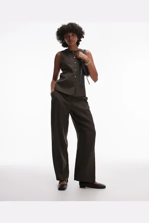 Topshop Pinstripe sweatpants in khaki - part of a set