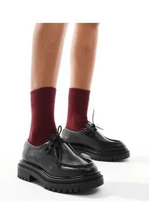 Pull&Bear Chunky lace up loafers in