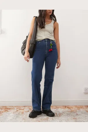 Dr Denim Moxy straight leg jeans in vale dark plain wash