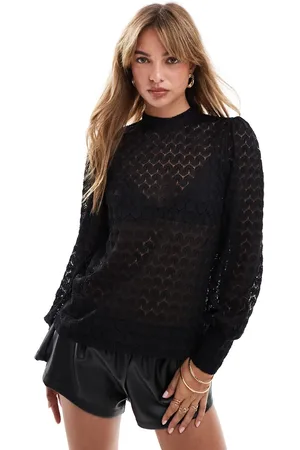 JDY Long sleeve lace top in