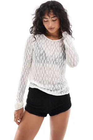 JDY Long sleeve lace top in