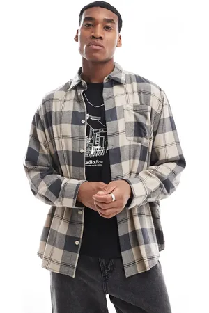 ADPT. Oversized brushed cotton shirt in beige
