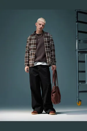 ASOS Oversized balloon pants in black with back pocket detail
