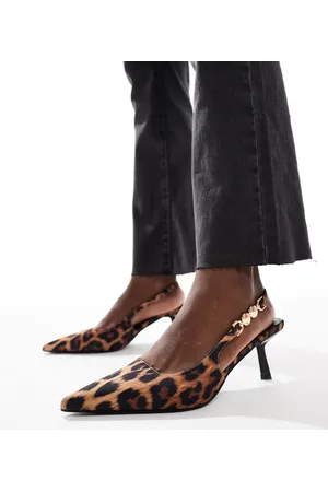 Raid Ankana slingback kitten heeled shoes in leopard