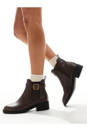 Yours Ankle boots with buckle detail in