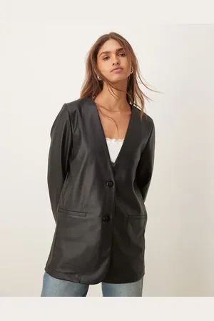 JDY Faux leather blazer in