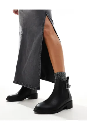 Yours Ankle boot with buckle detail in