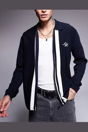 Alma de Ace Zip up knit sweater in