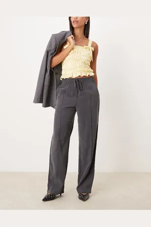 JDY High rise pull on pants in dark