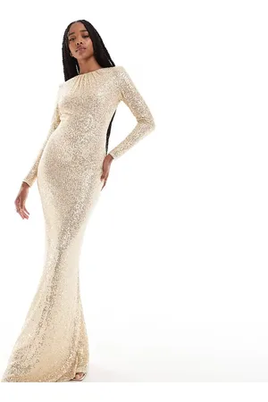 Jaded Rose Long sleeve sequin maxi dress in