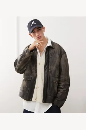 Reclaimed Real leather washed trucker