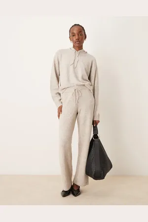 JDY Knitted pants in cream - part of a set