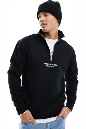JACK & JONES 1/4 zip sweat with central logo in