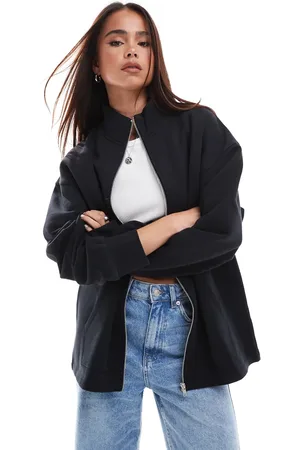 ASOS High neck zip up sweatshirt in