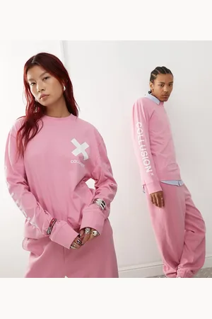 COLLUSION Unisex long sleeve logo t-shirt in