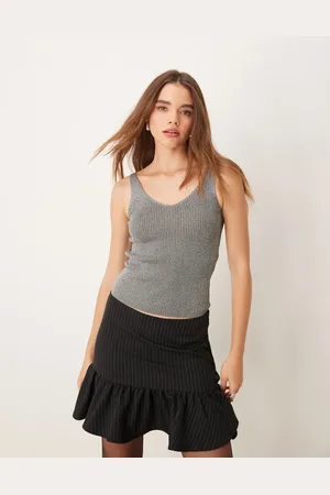 JDY Knitted glitter tank top in