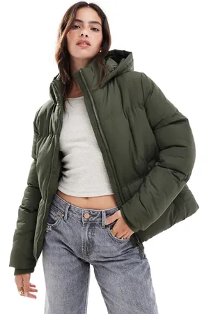 French Connection Hooded puffer jacket in khaki
