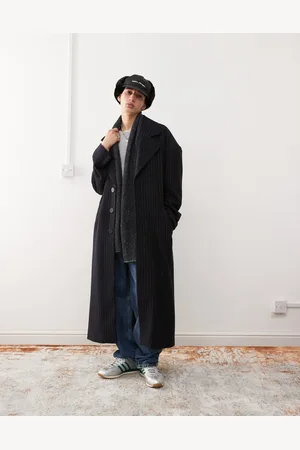 Reclaimed Oversized coat in pinstripe