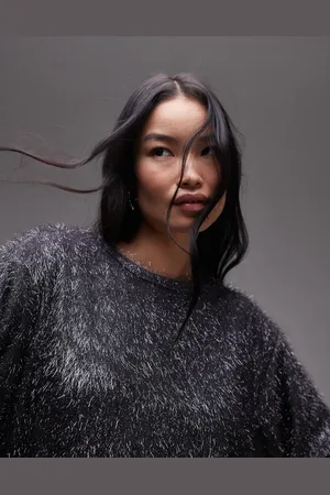 Topshop Tinsel sweater in gunmetal