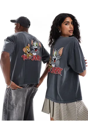ASOS Unisex boxy oversized t-shirt with Tom and Jerry prints in washed