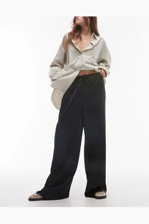 Topshop Satin drawstring pants in
